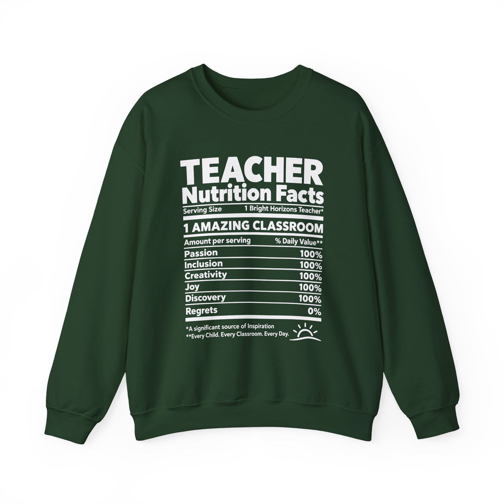 Teacher Nutrition Facts Crewneck Sweatshirt