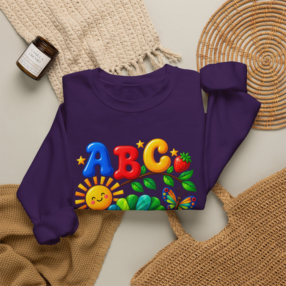 ABC 1234 Educational Kids Crewneck Sweatshirt