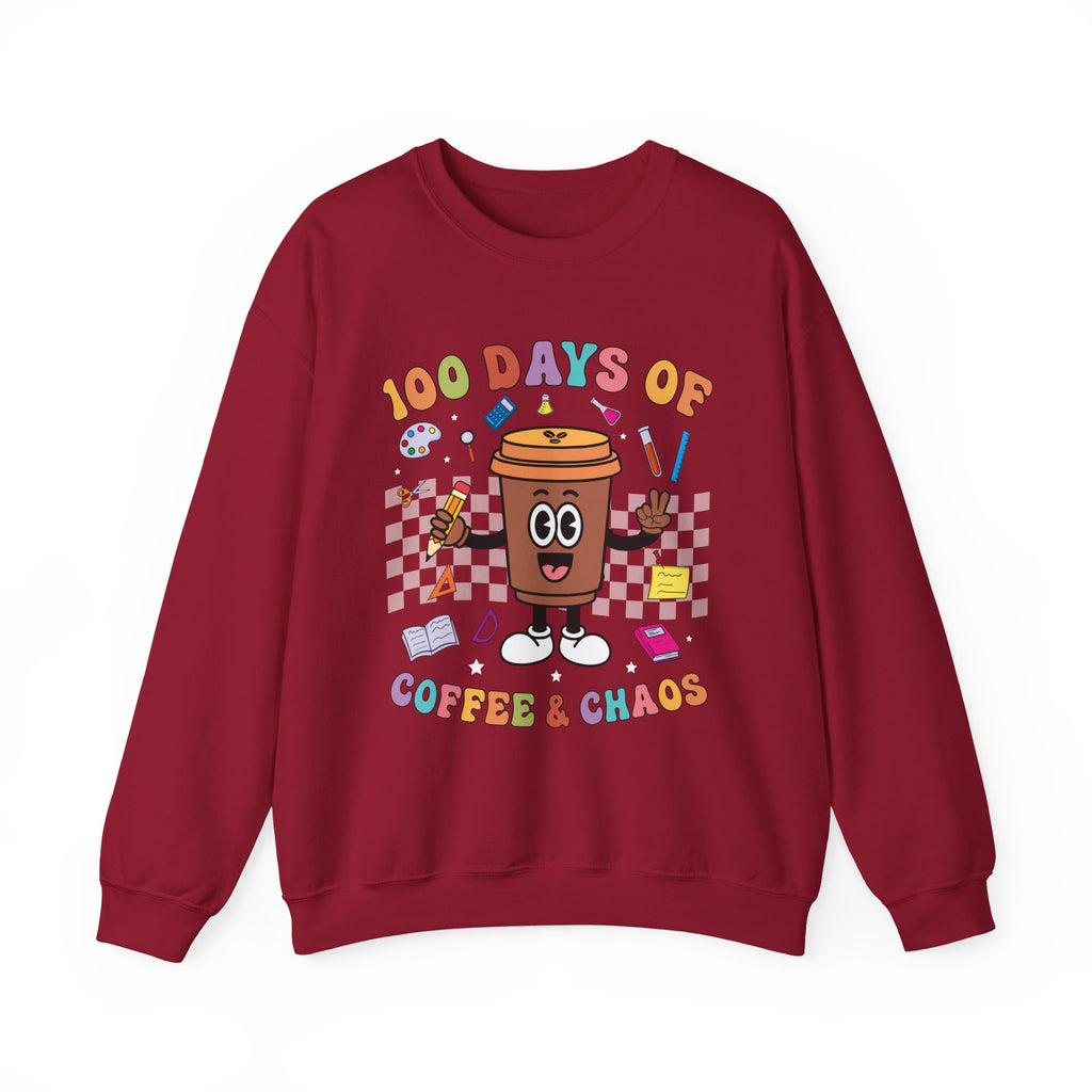 100 Days of Coffee & Chaos Crewneck Sweatshirt