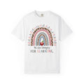 Teacher Rainbow T-Shirt - "We Are Hungry For Learning" School Apple Graphic Tee