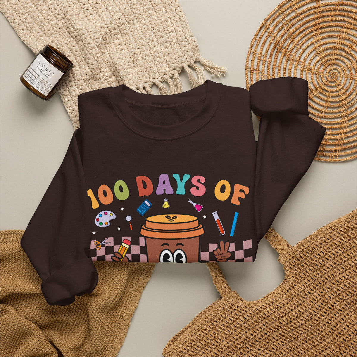 100 Days of Coffee & Chaos Crewneck Sweatshirt