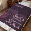 Teacher Velveteen Plush Blanket – “It takes a big heart to shape little minds” Personalized Gift