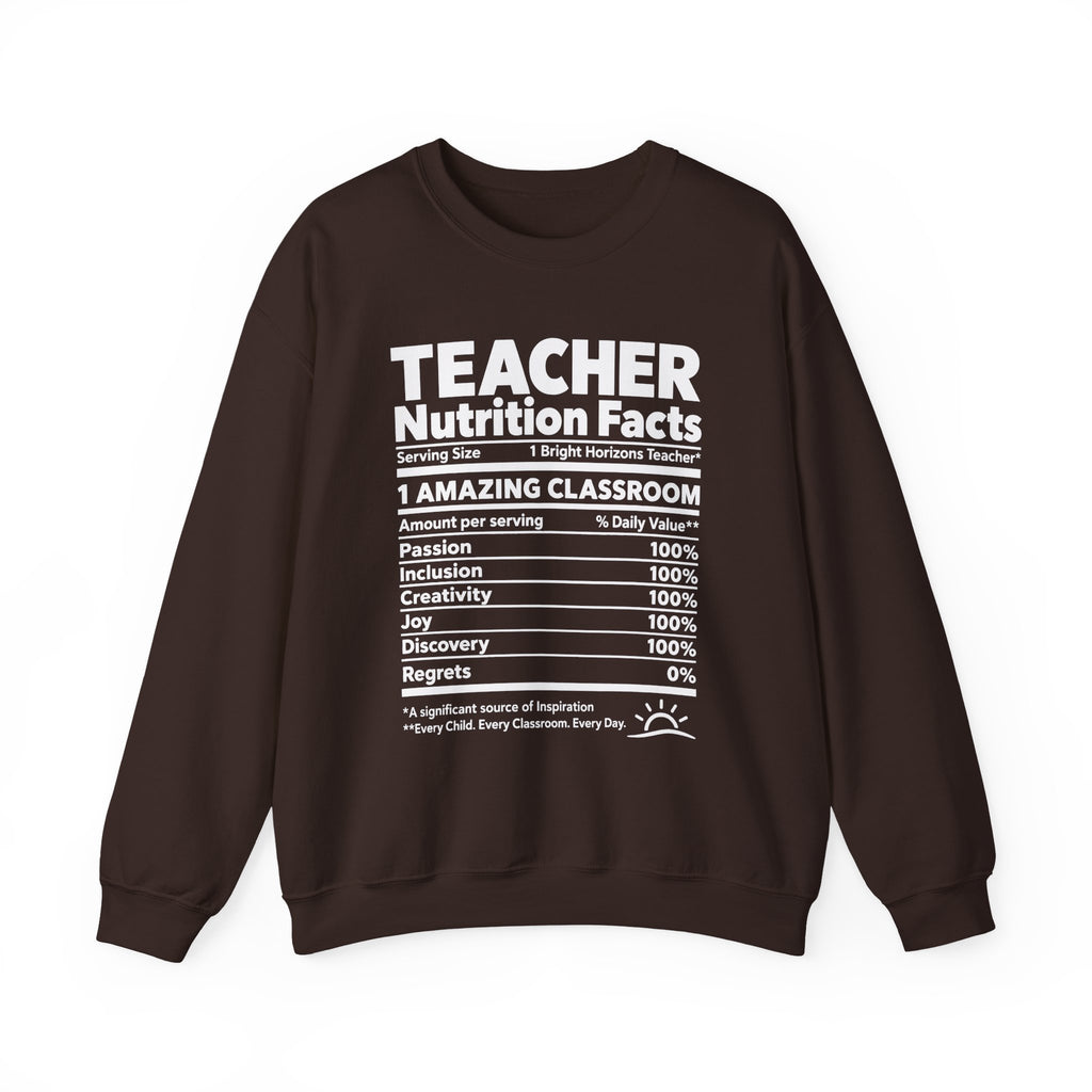 Teacher Nutrition Facts Crewneck Sweatshirt
