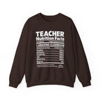 Teacher Nutrition Facts Crewneck Sweatshirt