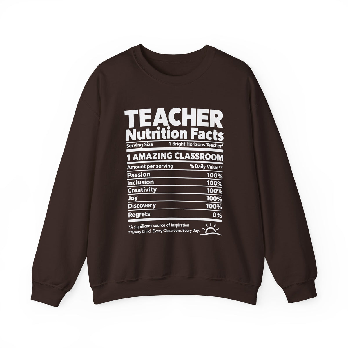 Teacher Nutrition Facts Crewneck Sweatshirt