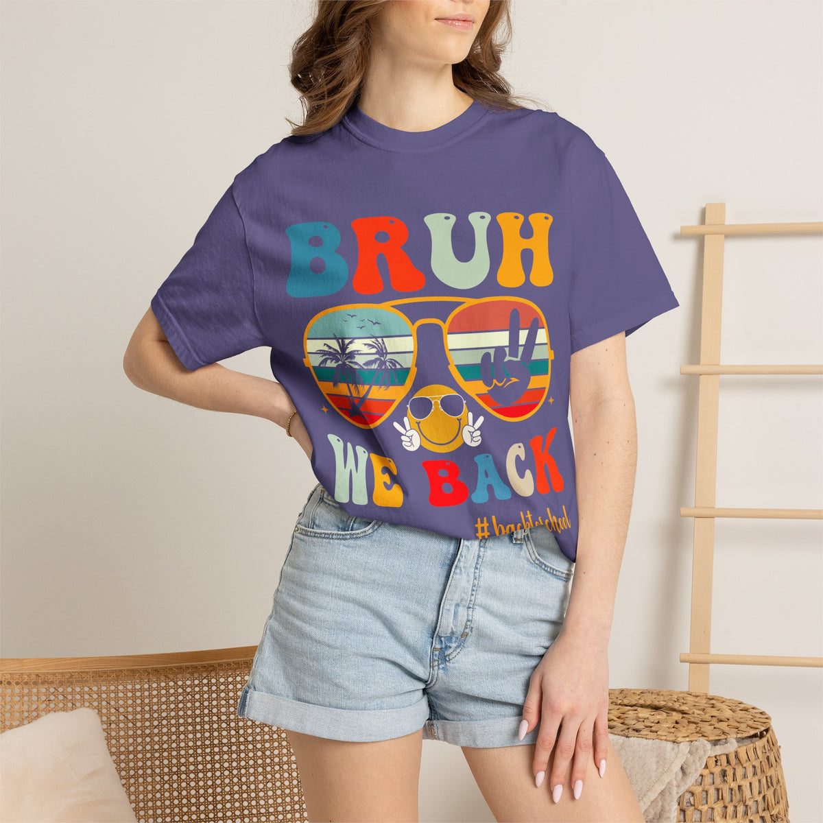 BRUH We Back T-Shirt — Retro Sunglasses Summer Vibes #backtoschool Tee