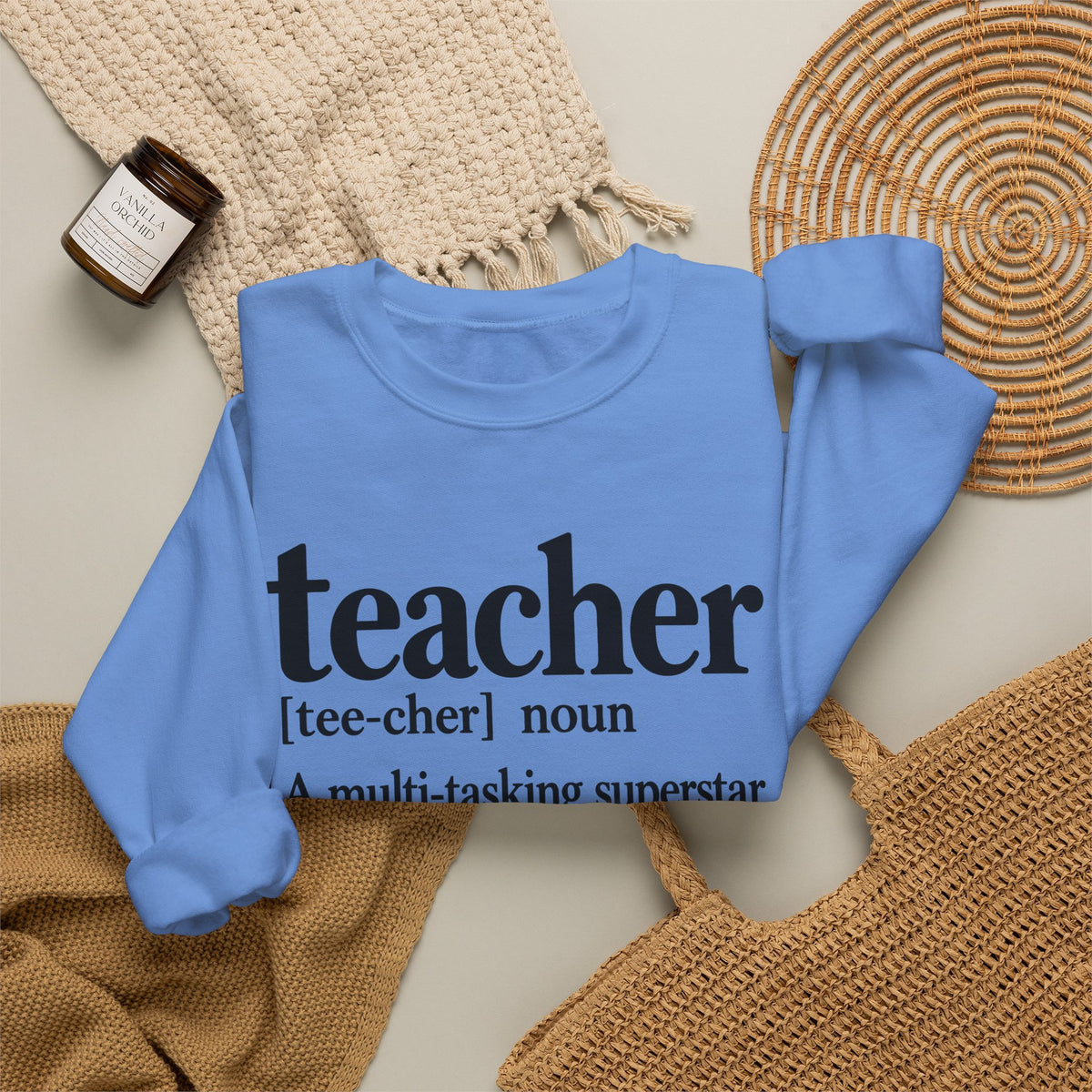 Teacher Definition Crewneck Sweatshirt – Inspirational Educator Gift