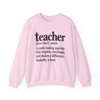 Teacher Definition Crewneck Sweatshirt – Inspirational Educator Gift