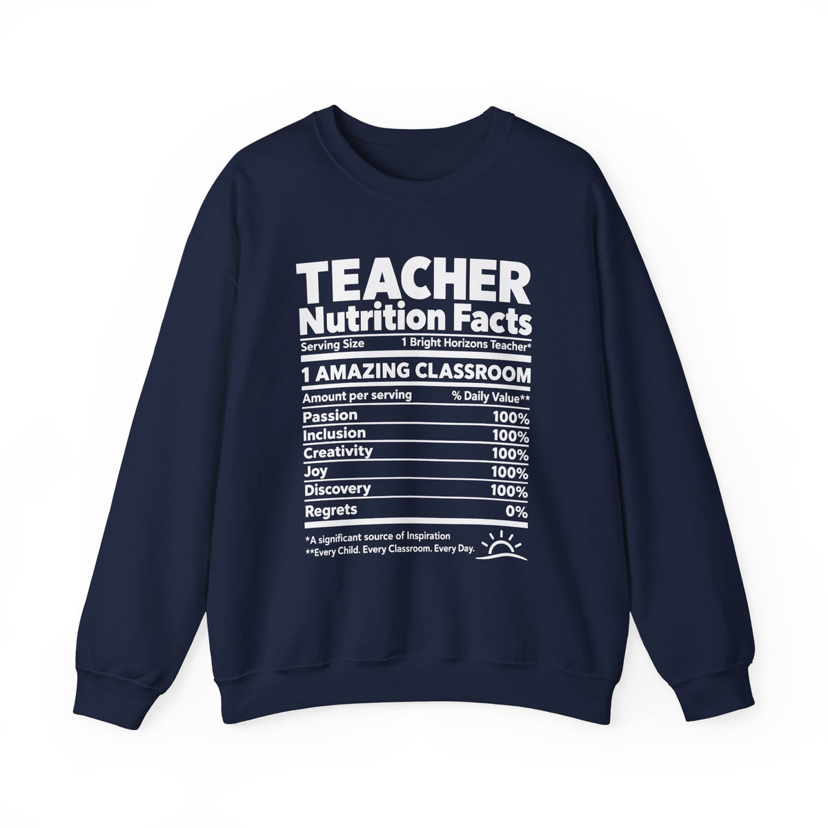 Teacher Nutrition Facts Crewneck Sweatshirt