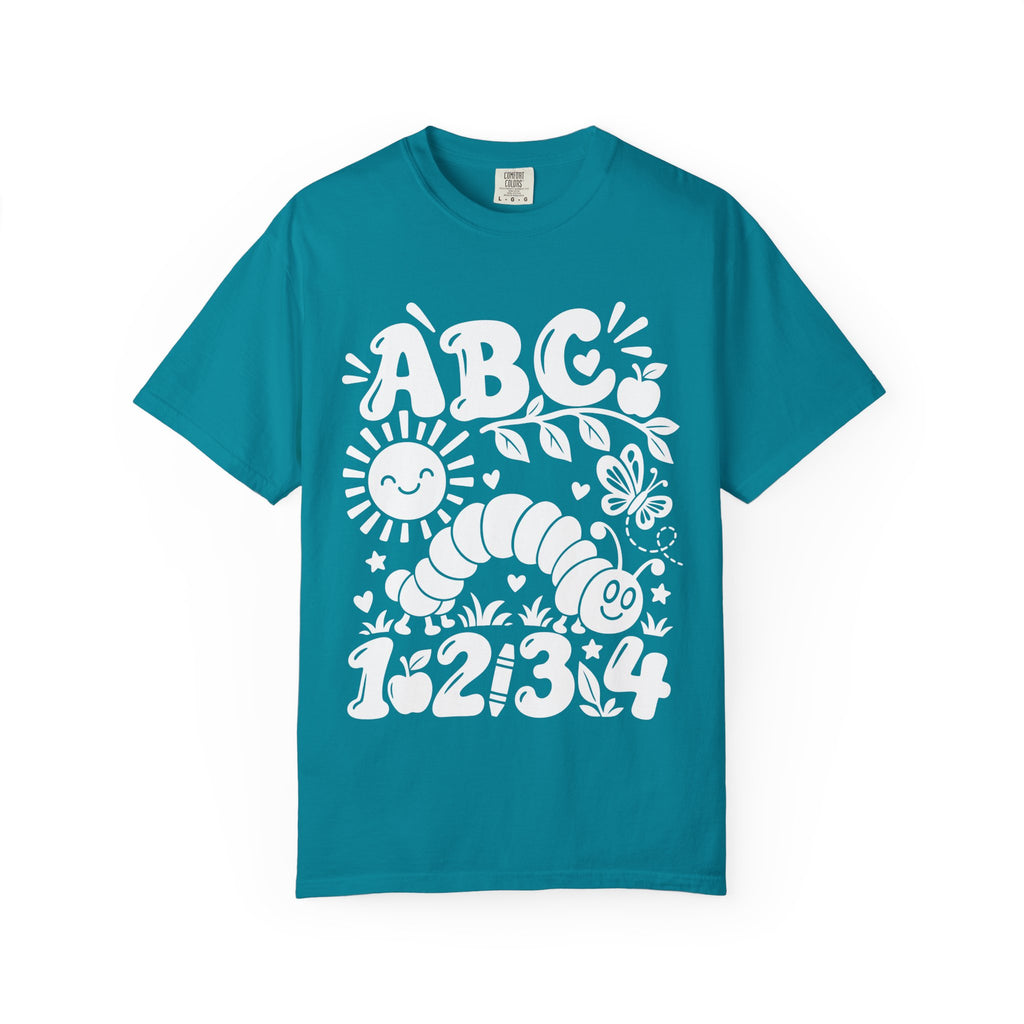 ABC 1-2-3 Educational T-Shirt — Cute Caterpillar Alphabet & Numbers Tee