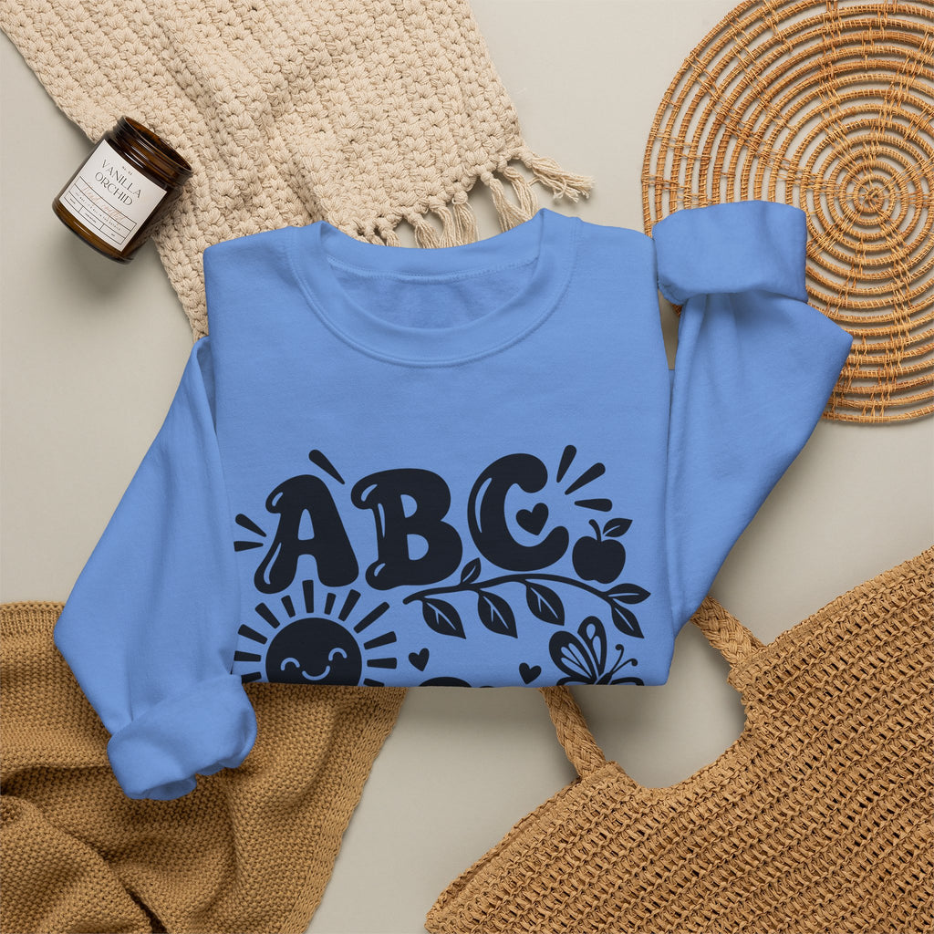 ABC 1234 Alphabet & Numbers Educational Crewneck Sweatshirt