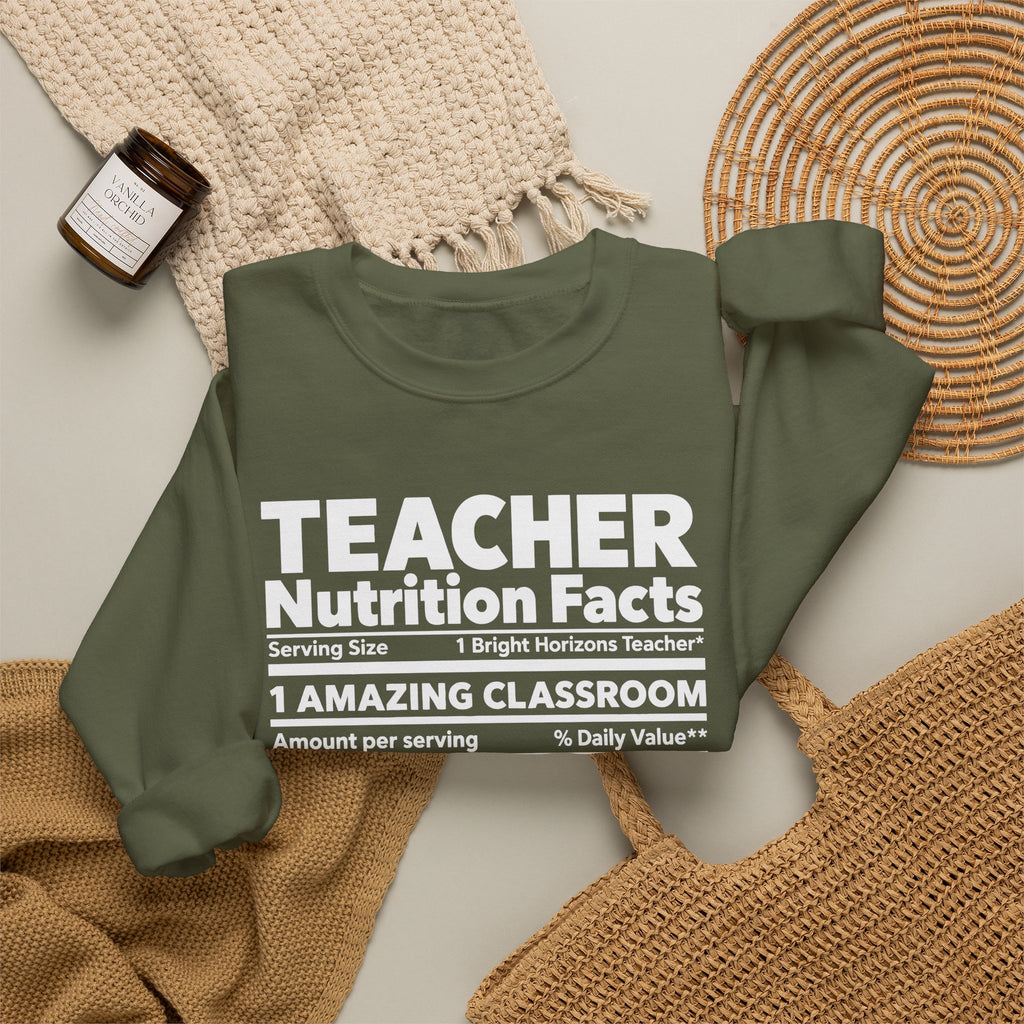 Teacher Nutrition Facts Crewneck Sweatshirt