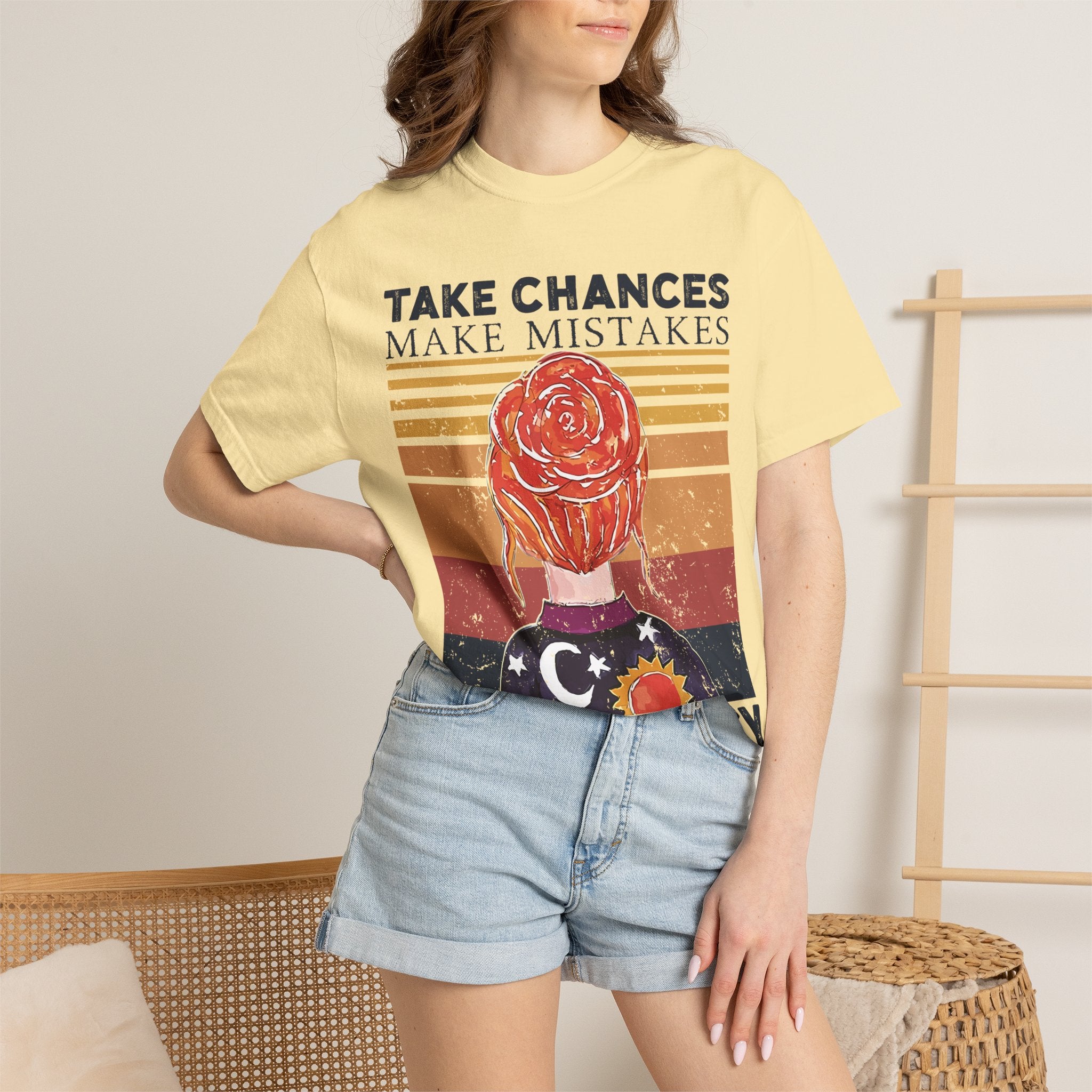 Take Chances Make Mistakes Get Messy T-Shirt — Retro Artsy Encouragement Tee