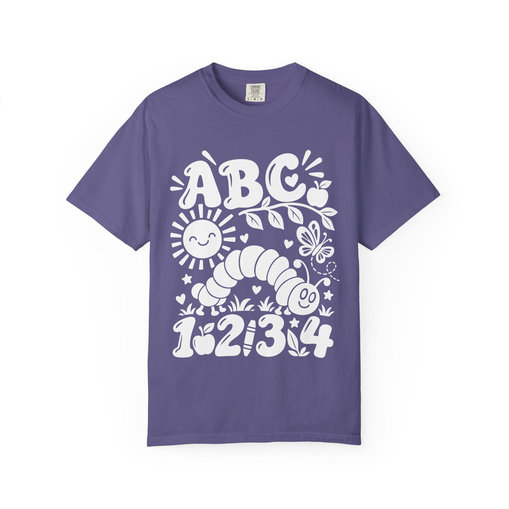 ABC 1-2-3 Educational T-Shirt — Cute Caterpillar Alphabet & Numbers Tee