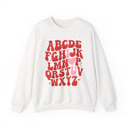 Alphabet ABC Sweatshirt – Playful Red Letter Crewneck