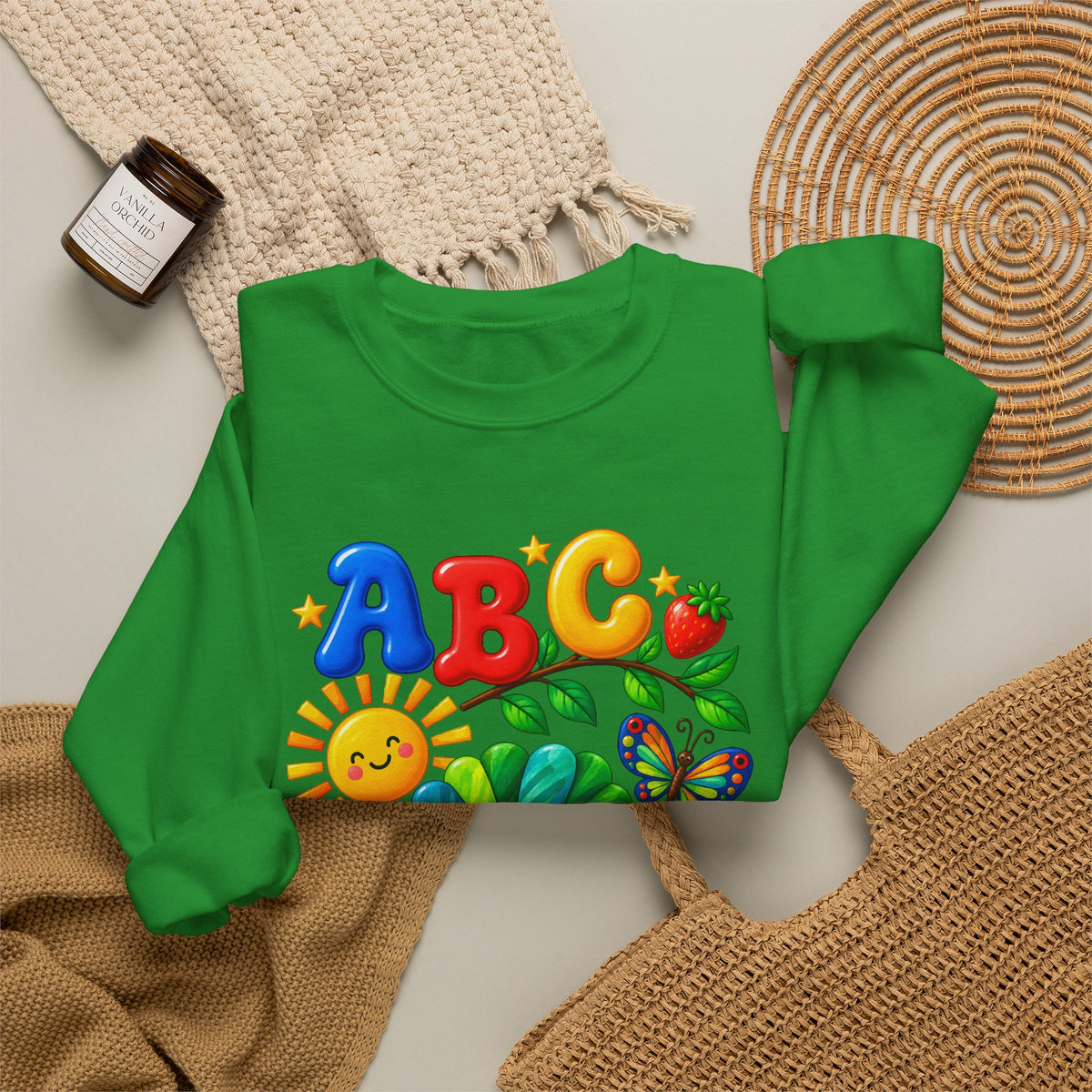 ABC 1234 Educational Kids Crewneck Sweatshirt