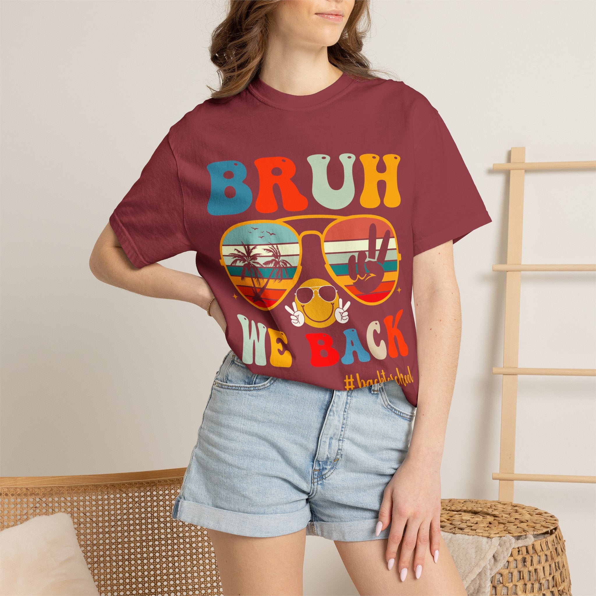 BRUH We Back T-Shirt — Retro Sunglasses Summer Vibes #backtoschool Tee