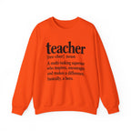 Teacher Definition Crewneck Sweatshirt – Inspirational Educator Gift