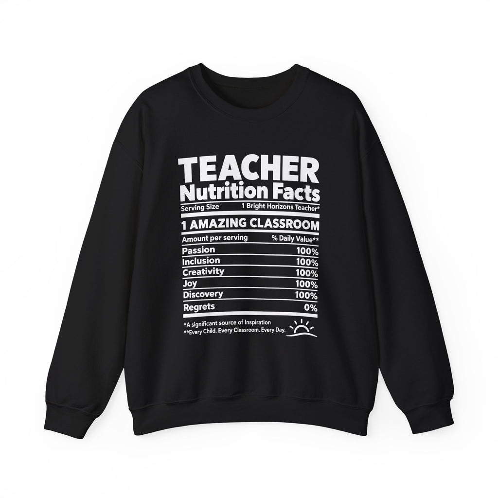 Teacher Nutrition Facts Crewneck Sweatshirt