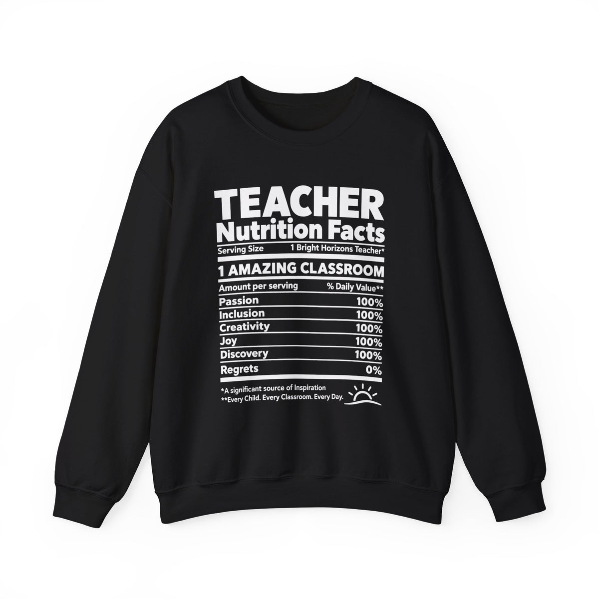 Teacher Nutrition Facts Crewneck Sweatshirt