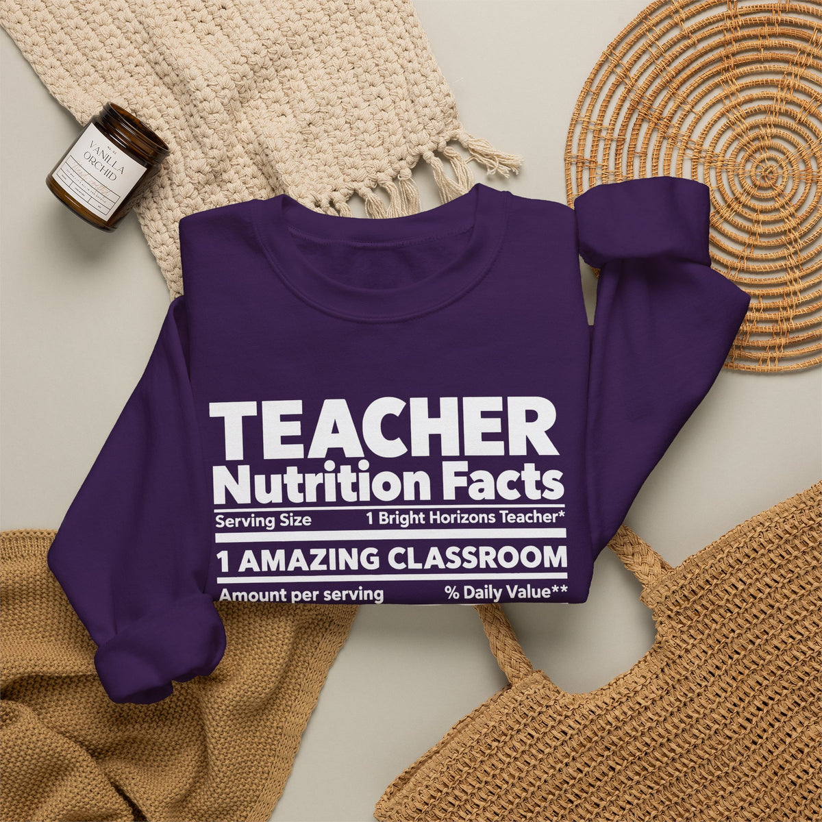 Teacher Nutrition Facts Crewneck Sweatshirt