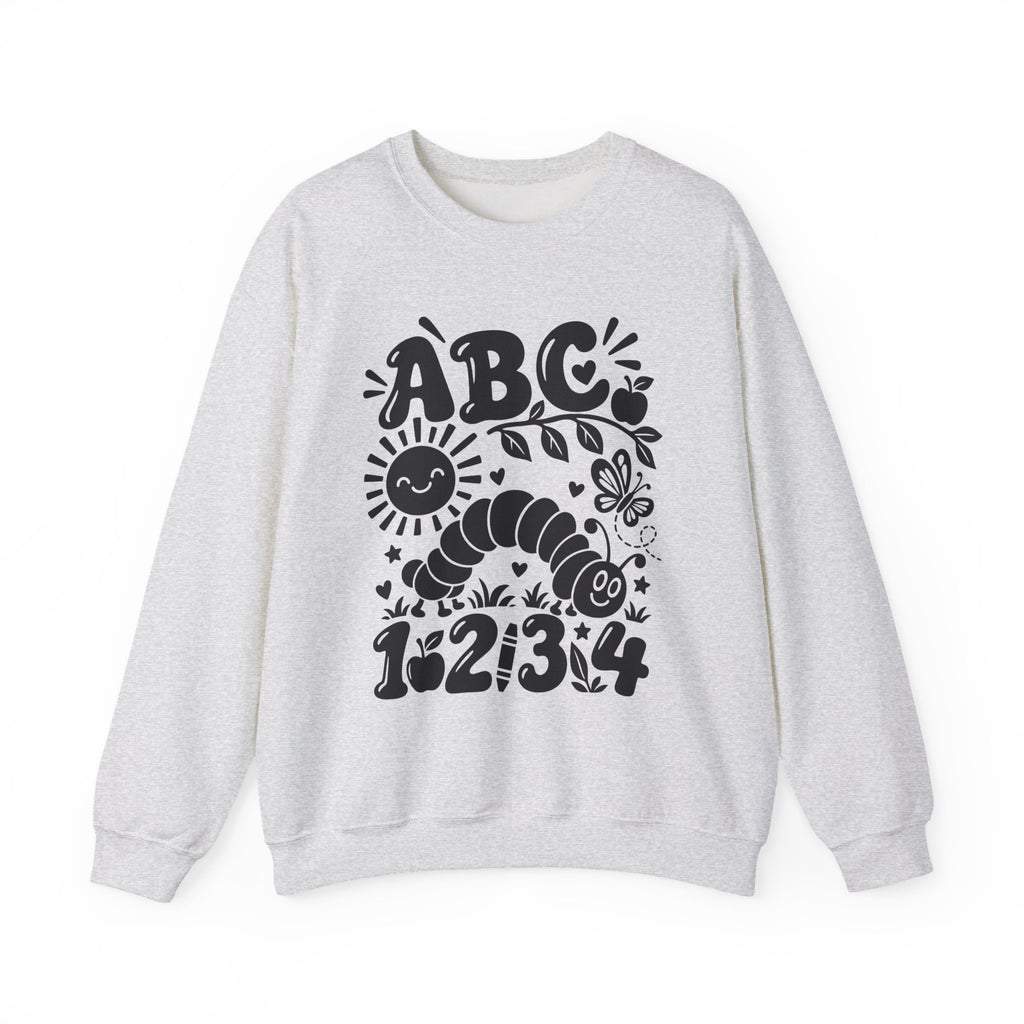 ABC 1234 Alphabet & Numbers Educational Crewneck Sweatshirt