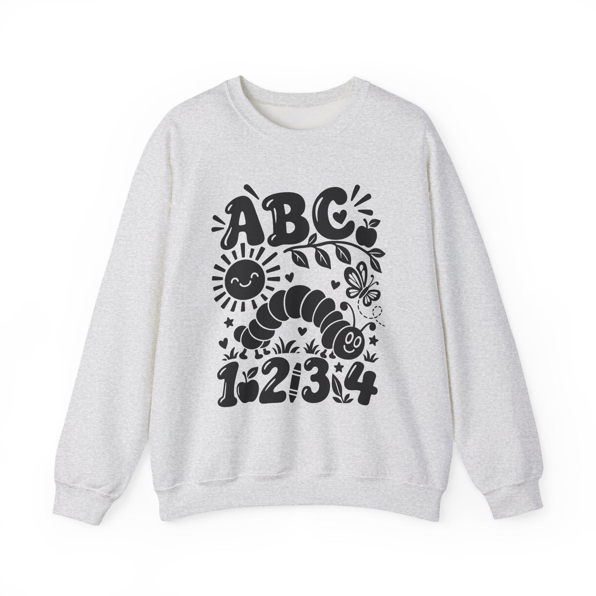 ABC 1234 Alphabet & Numbers Educational Crewneck Sweatshirt