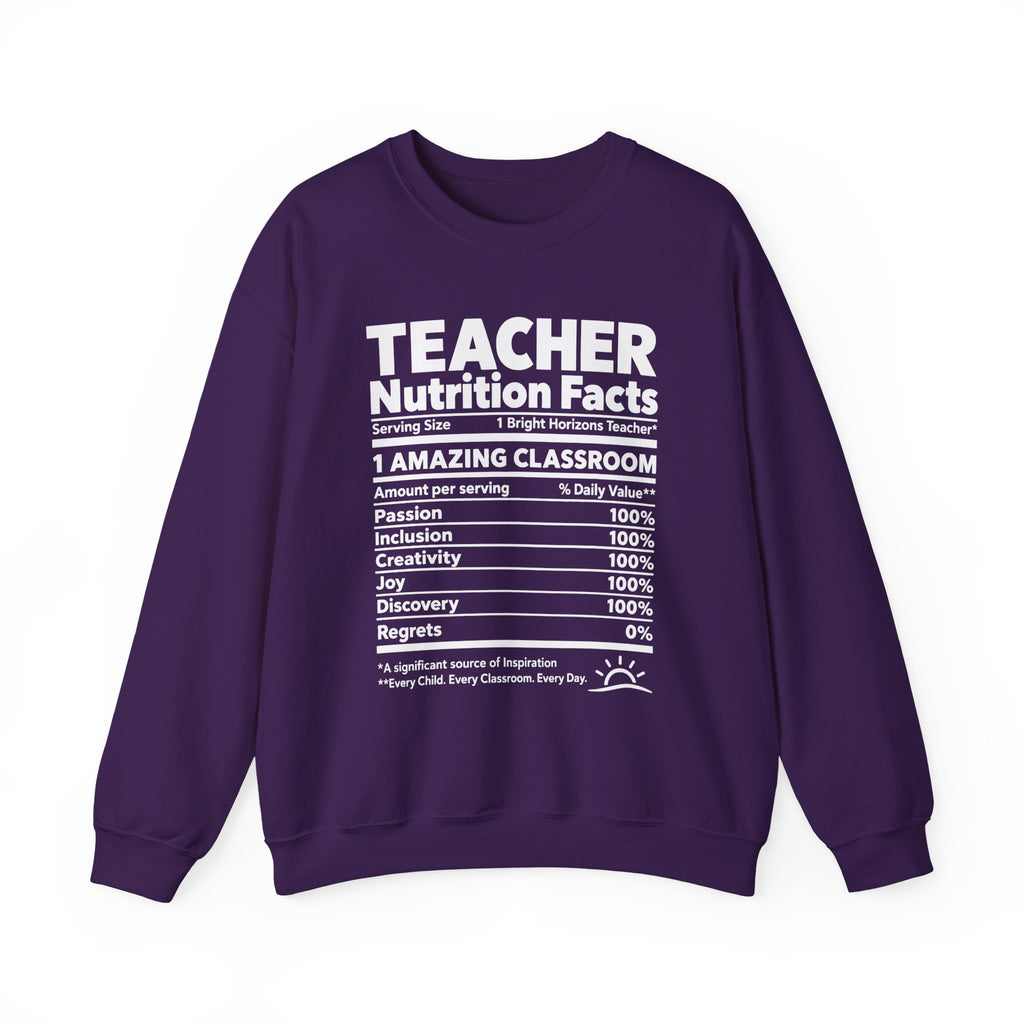 Teacher Nutrition Facts Crewneck Sweatshirt