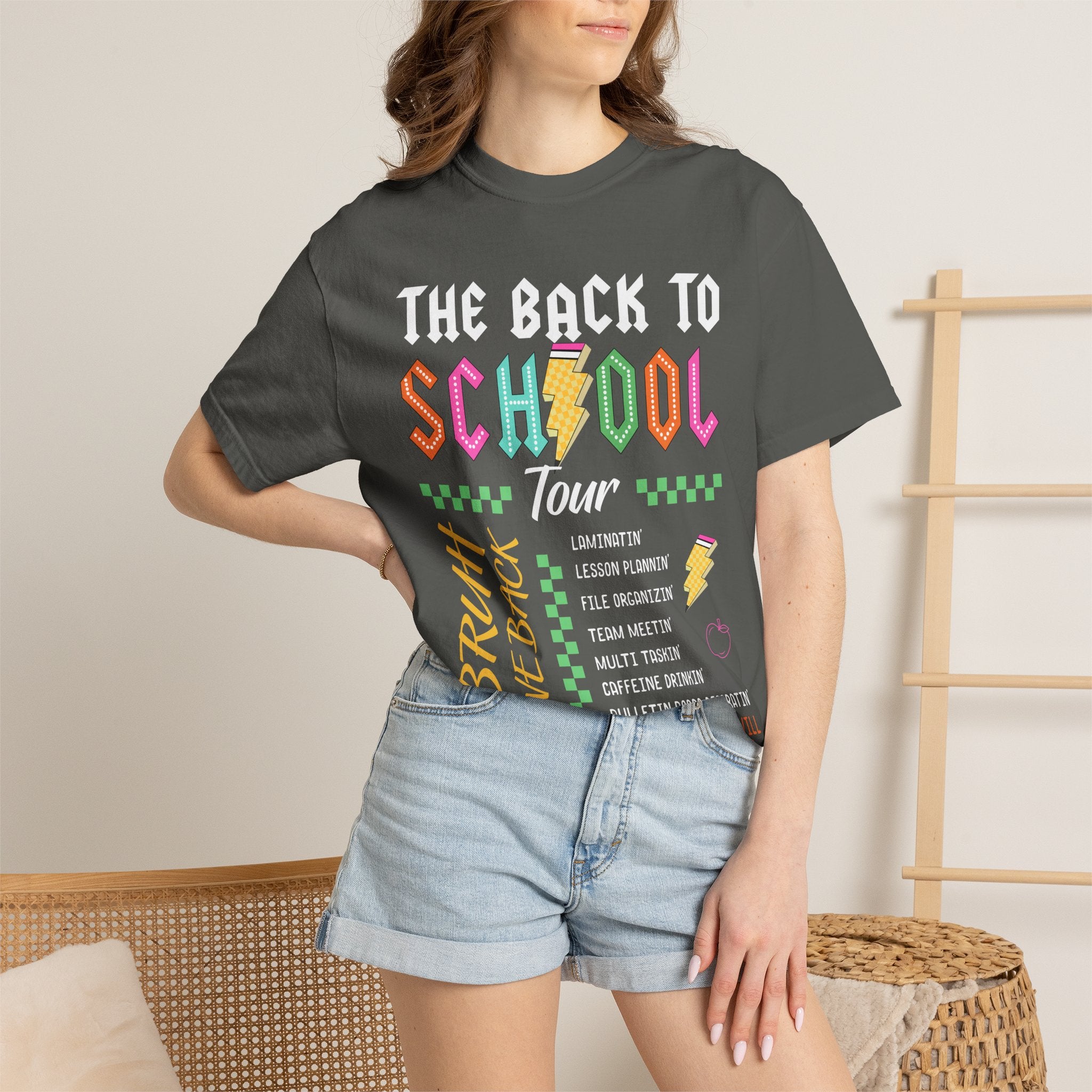 Back to School Tour T-Shirt — Retro Teacher Humor Tee ("Bruh! We Back")