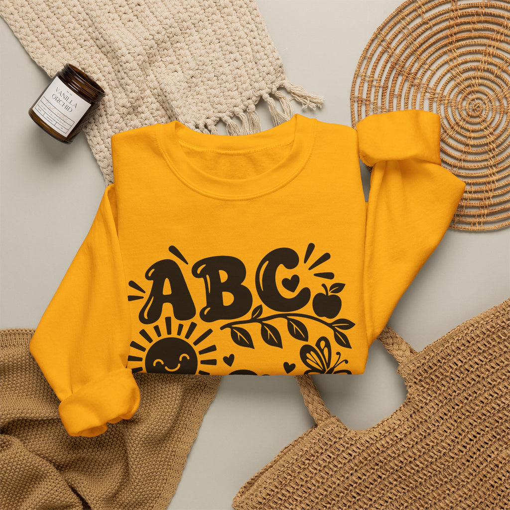 ABC 1234 Alphabet & Numbers Educational Crewneck Sweatshirt