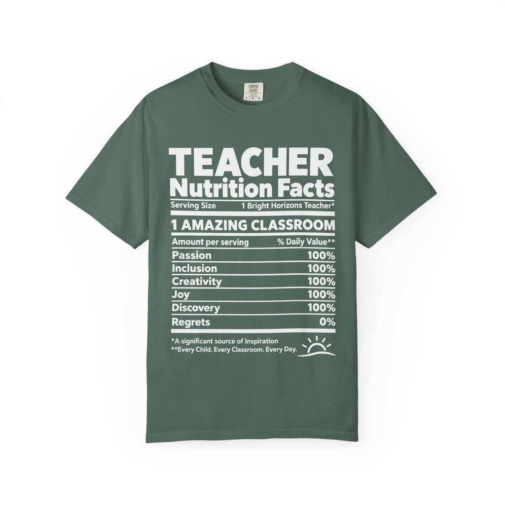 Teacher Nutrition Facts T-Shirt — Funny Teacher Gift Tee for Educators