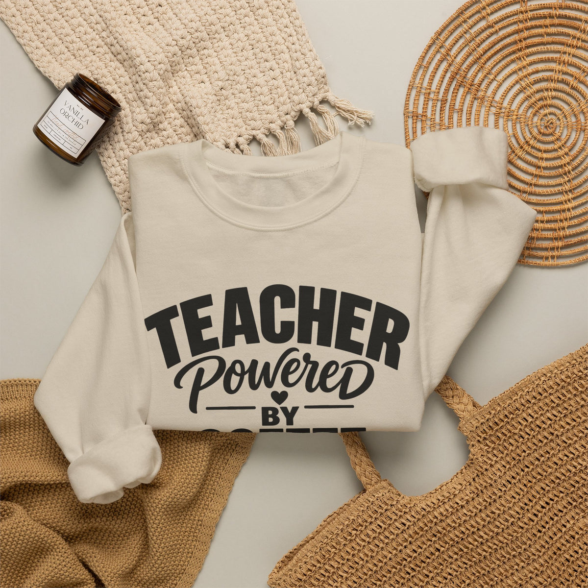 Teacher Powered by Coffee Sweatshirt