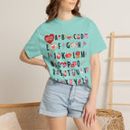 Valentine Alphabet Graphic T-Shirt — Love-Themed A–Z Design
