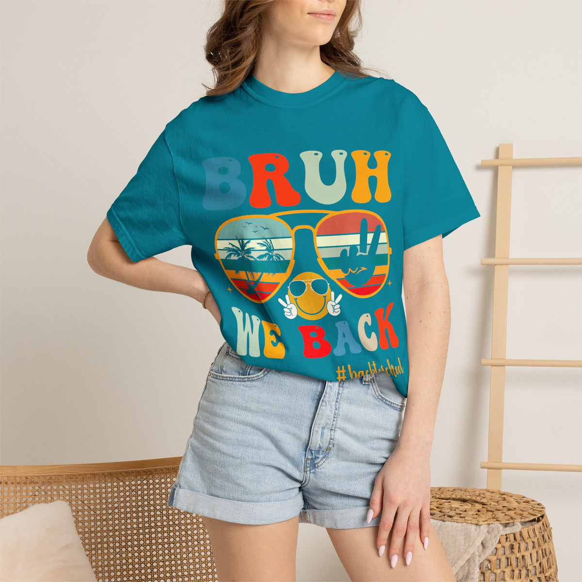 BRUH We Back T-Shirt — Retro Sunglasses Summer Vibes #backtoschool Tee