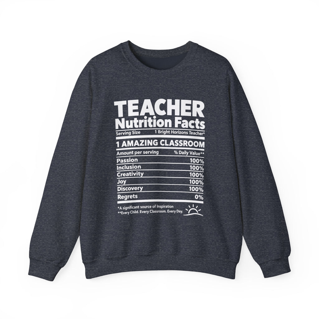 Teacher Nutrition Facts Crewneck Sweatshirt