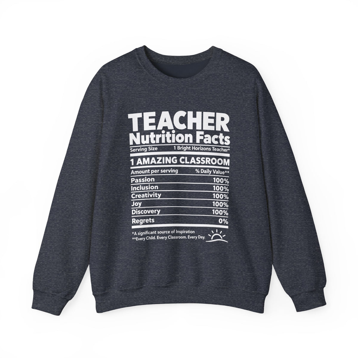 Teacher Nutrition Facts Crewneck Sweatshirt