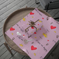 Valentine Heart "Be Mine" Pink Wrapping Paper Roll — Heart Doodle Gift Wrap (Matte or Glossy)
