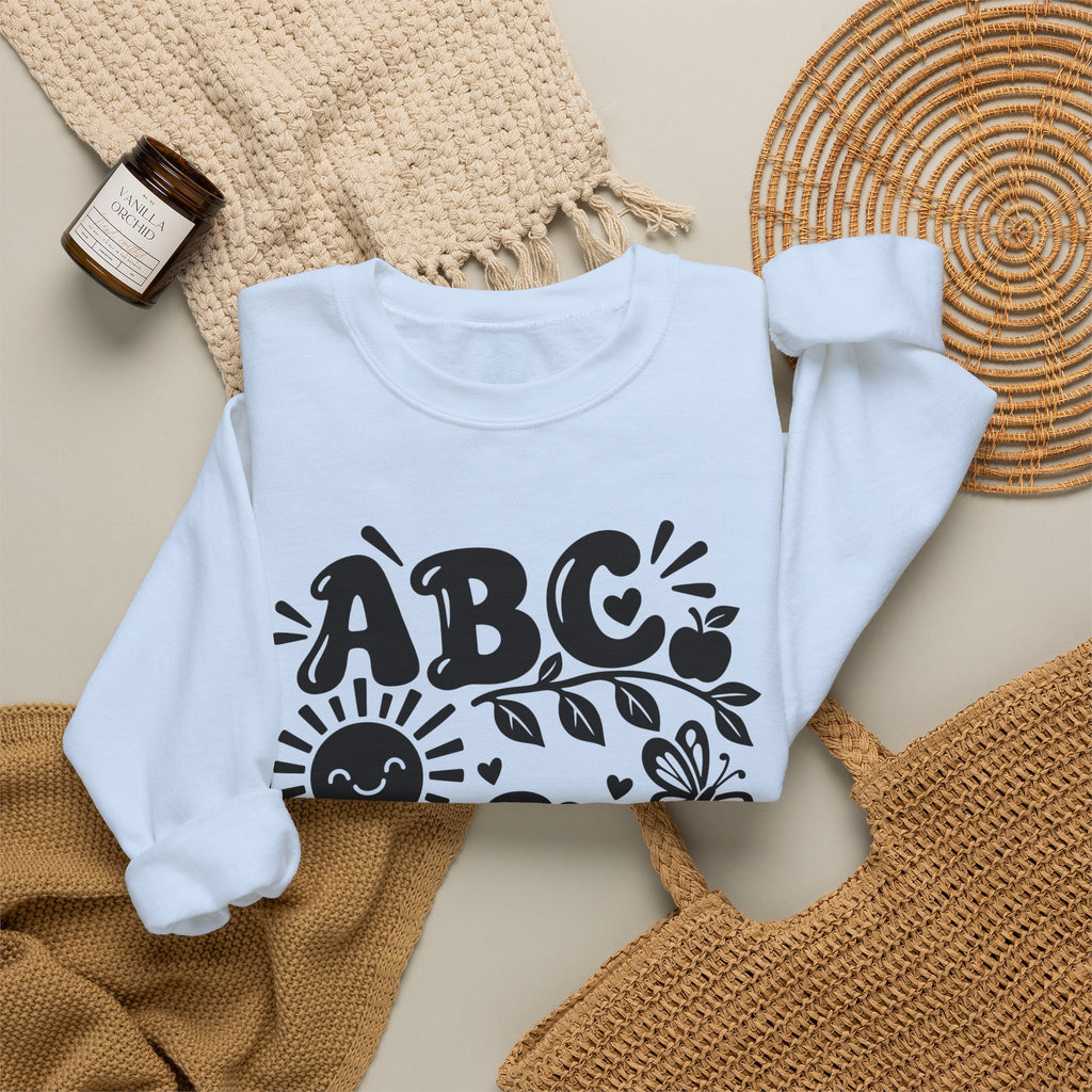 ABC 1234 Alphabet & Numbers Educational Crewneck Sweatshirt