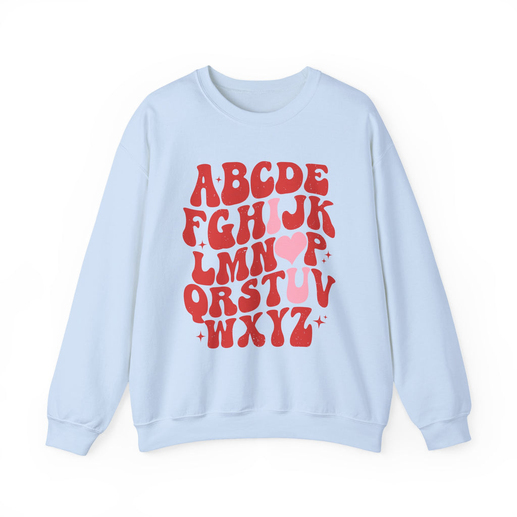 Alphabet ABC Sweatshirt – Playful Red Letter Crewneck