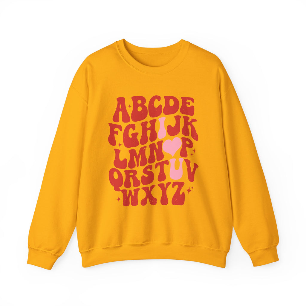 Alphabet ABC Sweatshirt – Playful Red Letter Crewneck