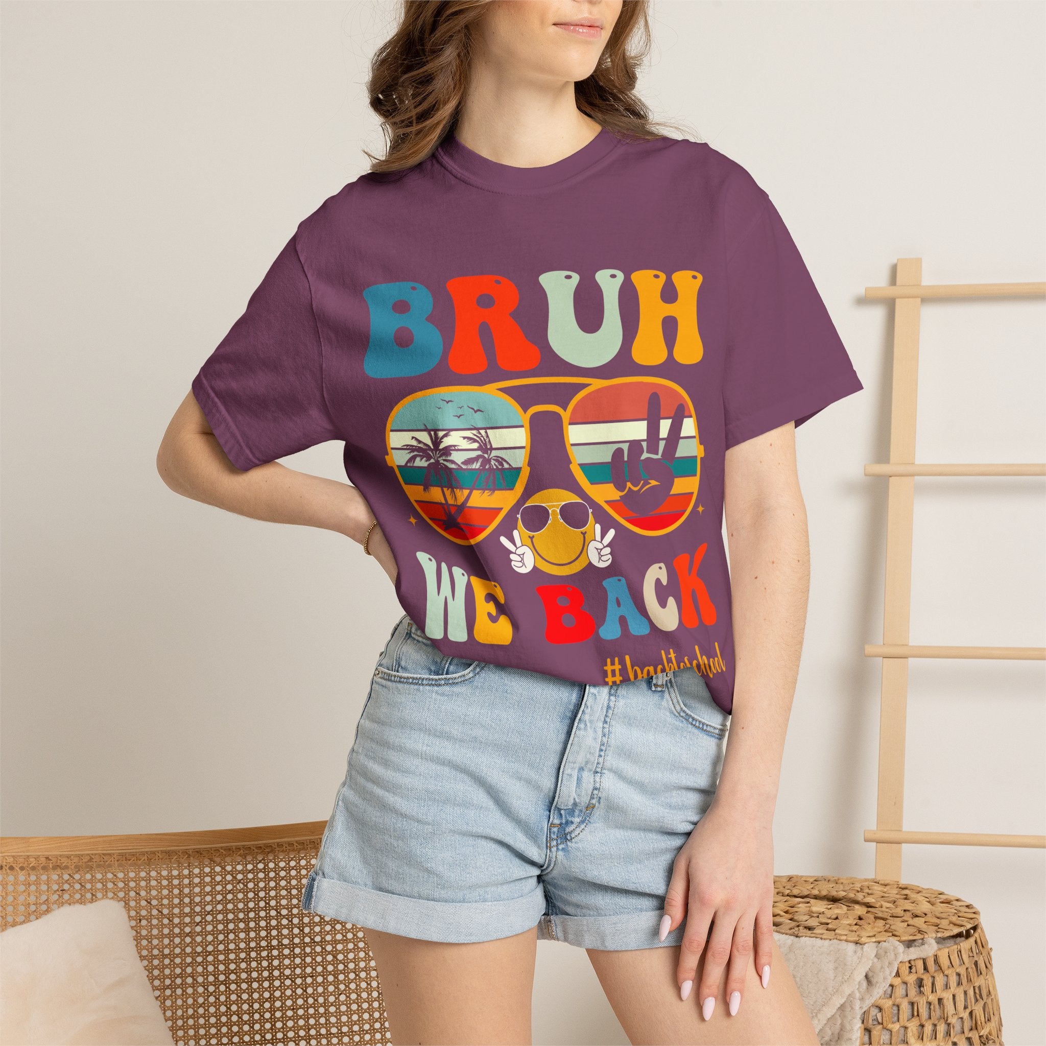 BRUH We Back T-Shirt — Retro Sunglasses Summer Vibes #backtoschool Tee