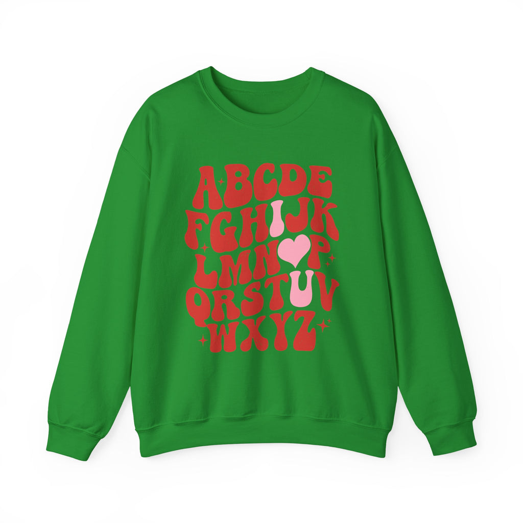 Alphabet ABC Sweatshirt – Playful Red Letter Crewneck