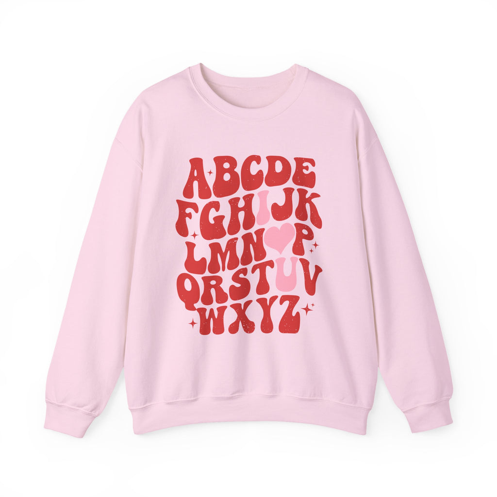 Alphabet ABC Sweatshirt – Playful Red Letter Crewneck