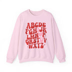 Alphabet ABC Sweatshirt – Playful Red Letter Crewneck