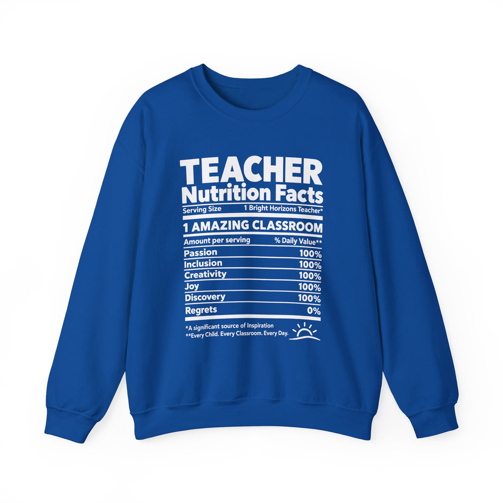 Teacher Nutrition Facts Crewneck Sweatshirt