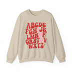 Alphabet ABC Sweatshirt – Playful Red Letter Crewneck
