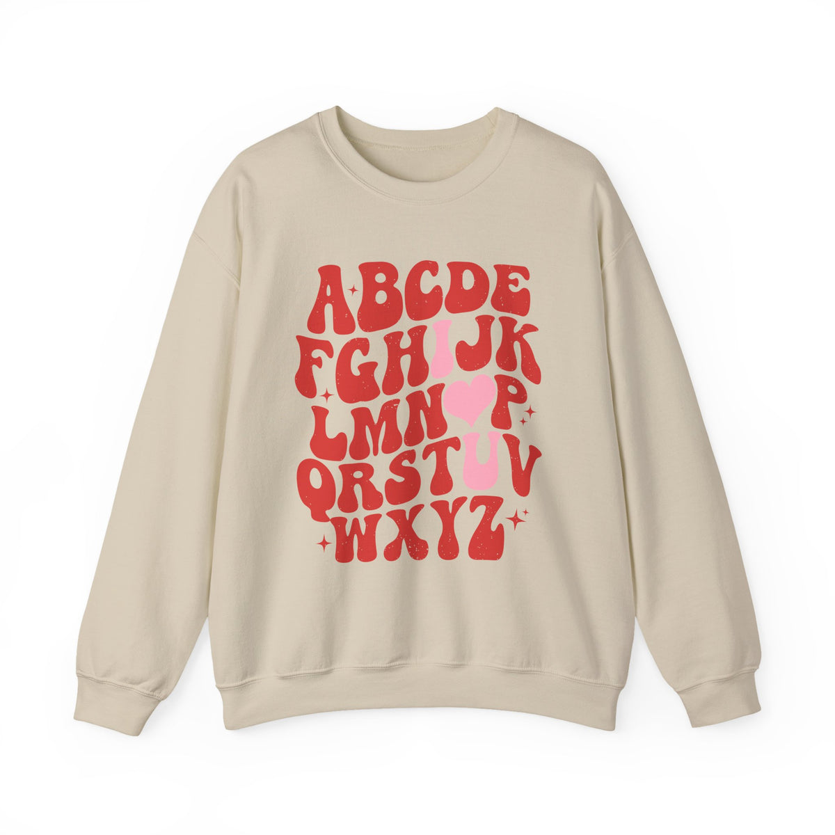 Alphabet ABC Sweatshirt – Playful Red Letter Crewneck