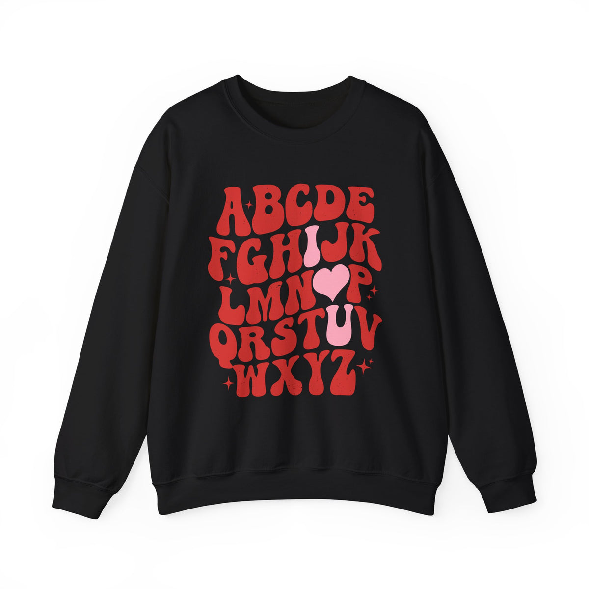Alphabet ABC Sweatshirt – Playful Red Letter Crewneck
