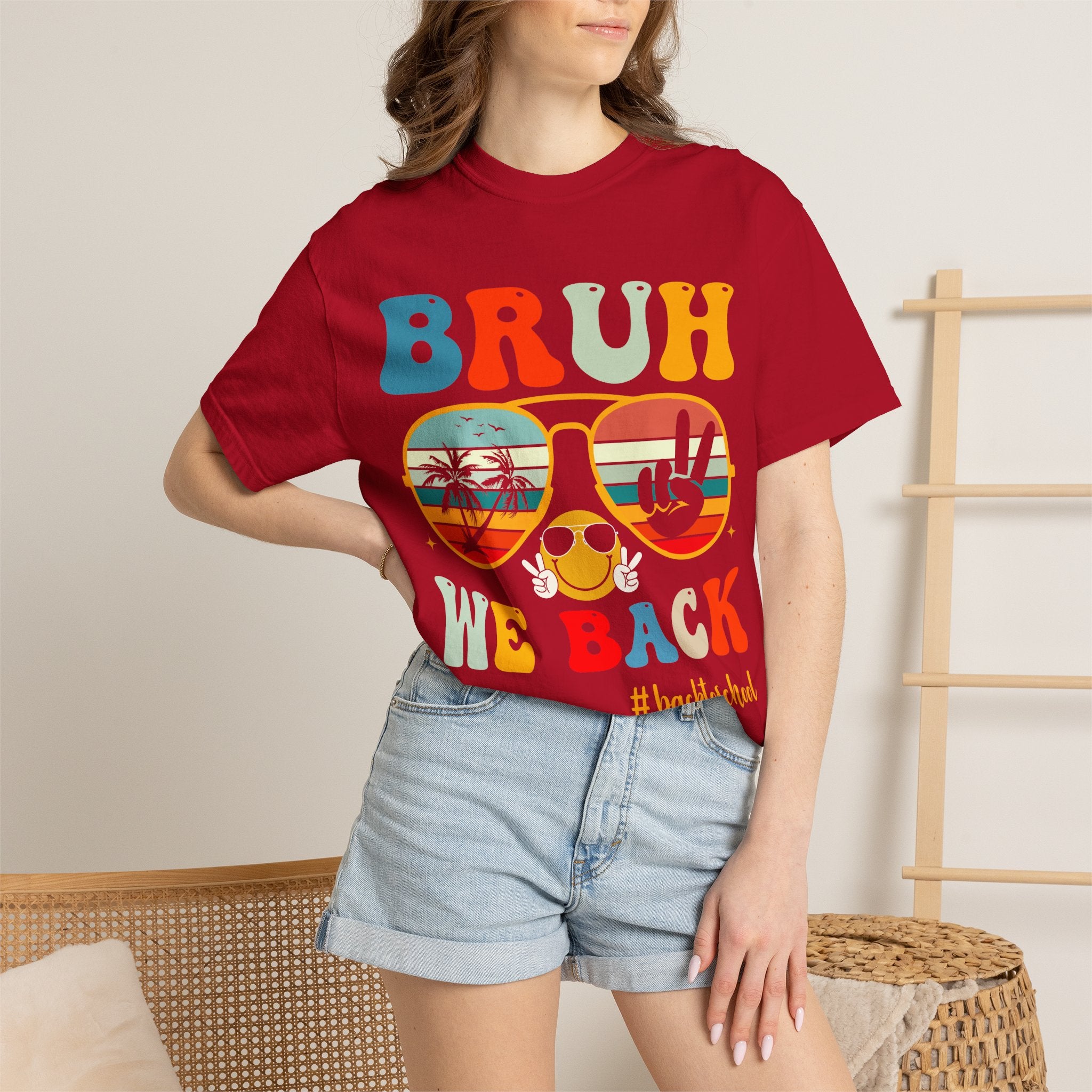 BRUH We Back T-Shirt — Retro Sunglasses Summer Vibes #backtoschool Tee