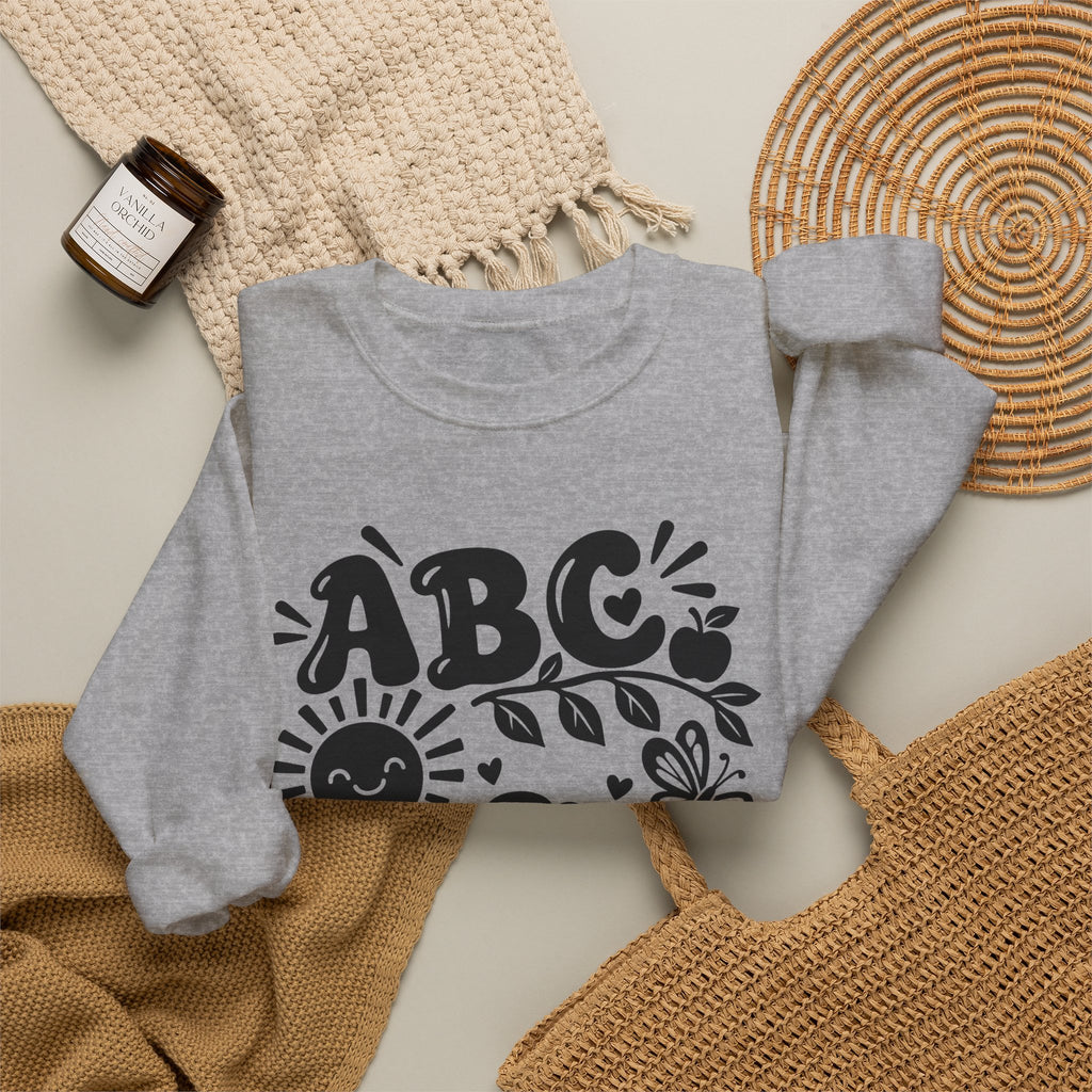 ABC 1234 Alphabet & Numbers Educational Crewneck Sweatshirt